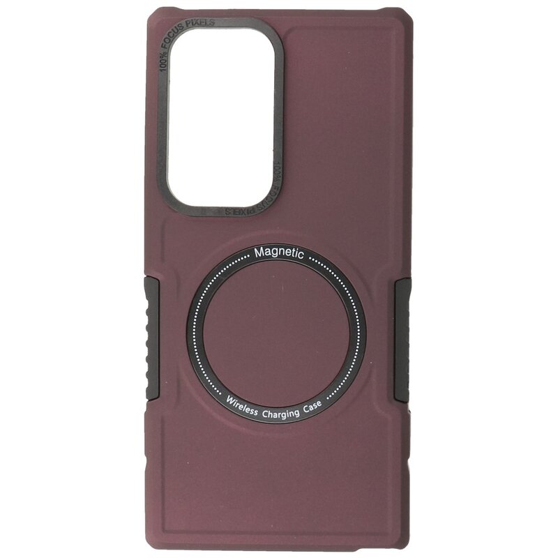 Étui de chargement magnétique pour Samsung Galaxy S23 Ultra Rouge Bordeaux