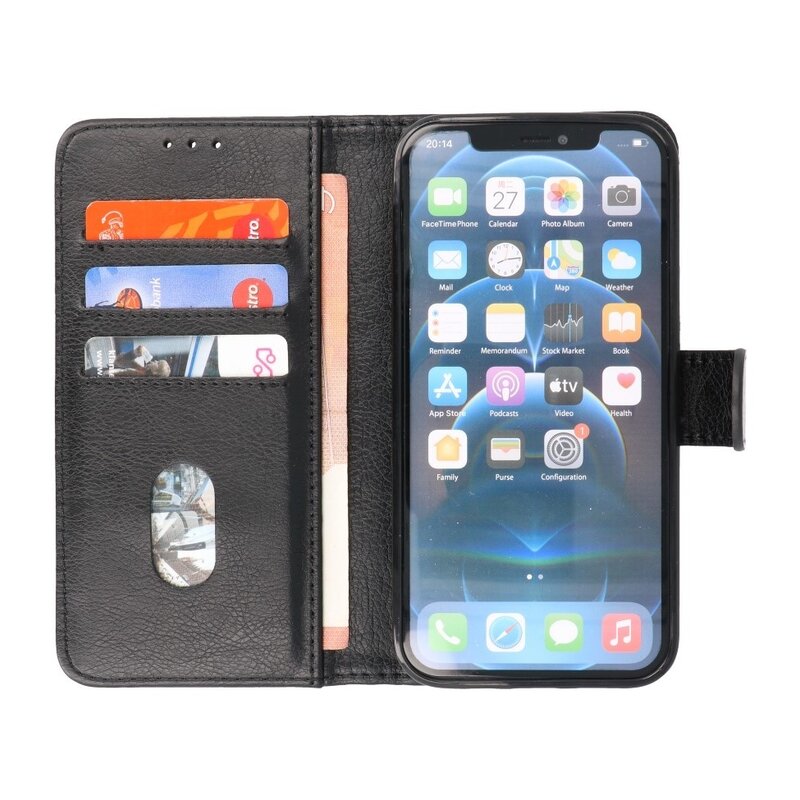 Bookstyle Wallet Cases Hoesje voor iPhone 15 Pro Zwart
