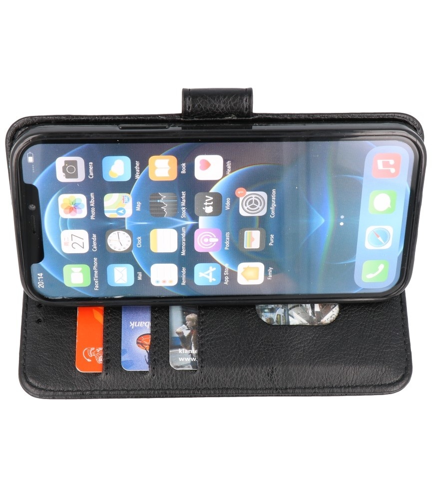 Bookstyle Wallet Cases Hoesje voor iPhone 15 Pro Zwart