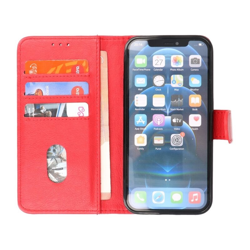 Bookstyle Wallet Cases Hoesje voor iPhone 15 Pro Rood