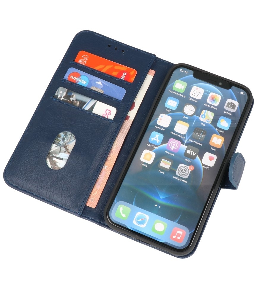 Bookstyle Wallet Cases Hoesje voor iPhone 15 Plus Navy