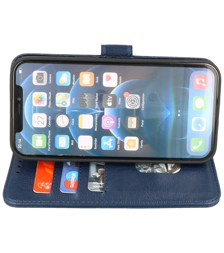 Funda Bookstyle Wallet Cases para iPhone 15 Plus Azul Marino