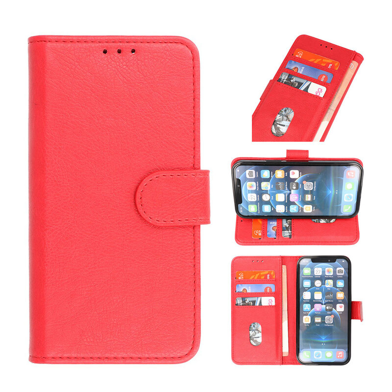 Bookstyle Wallet Cases Hülle für iPhone 15 Plus Rot