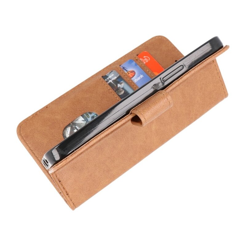Bookstyle Wallet Cases Hülle für iPhone 15 Plus Braun