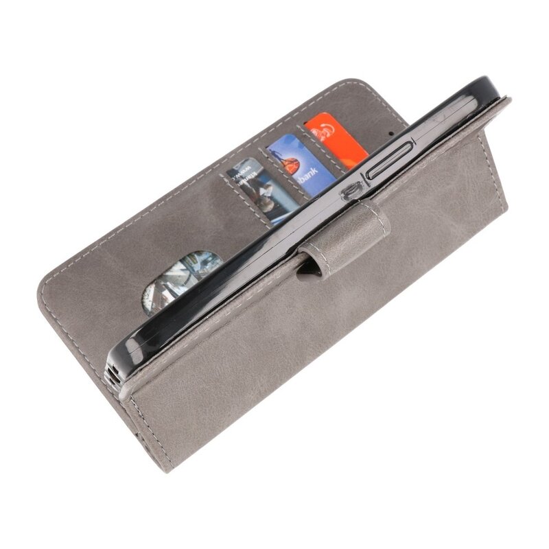 Custodia a portafoglio Bookstyle Custodia per iPhone 15 Plus grigia