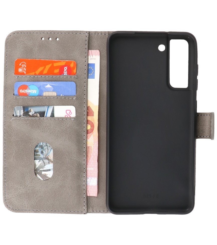 Funda Bookstyle Wallet Cases para Samsung Galaxy S23 FE Gris