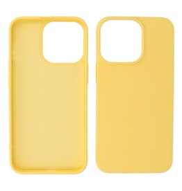 iPhone 15 Pro Hoesje Fashion Backcover Telefoonhoesje Geel