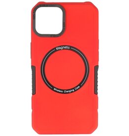 Magnetic Charging Case voor iPhone 15 Rood