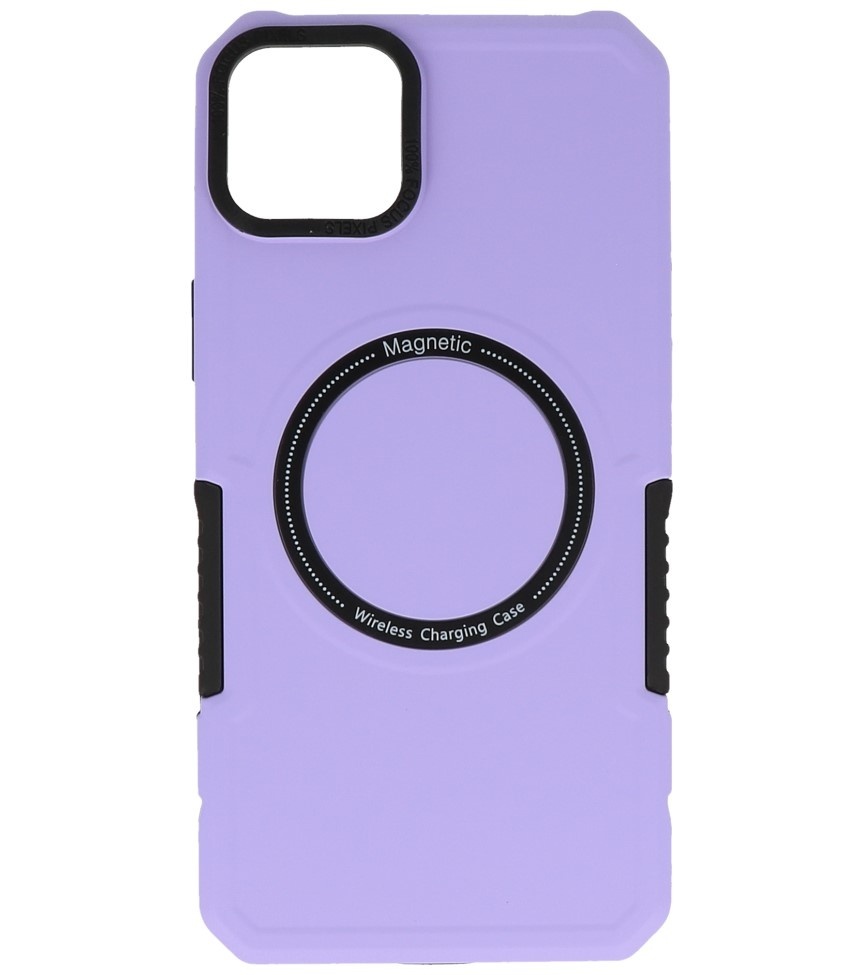 Magnetic Charging Case voor iPhone 15 Plus Purple
