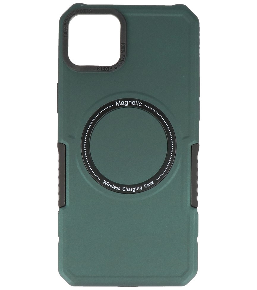 Magnetic Charging Case voor iPhone 15 Plus Donker Groen