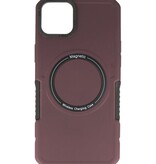 Magnetic Charging Case voor iPhone 15 Plus Bordeaux Rood