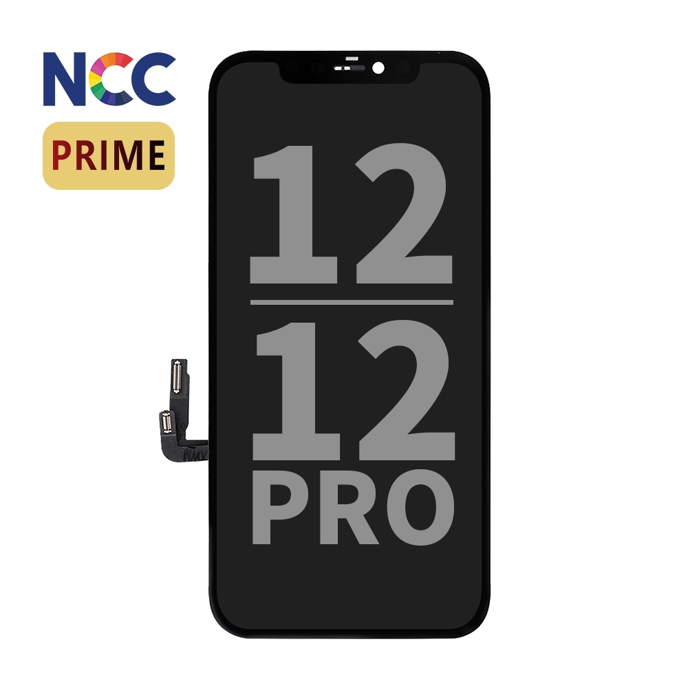 Support LCD NCC Prime incell pour iPhone 12-12 Pro Noir + Verre MF Full Glass offert Valeur boutique 15 €