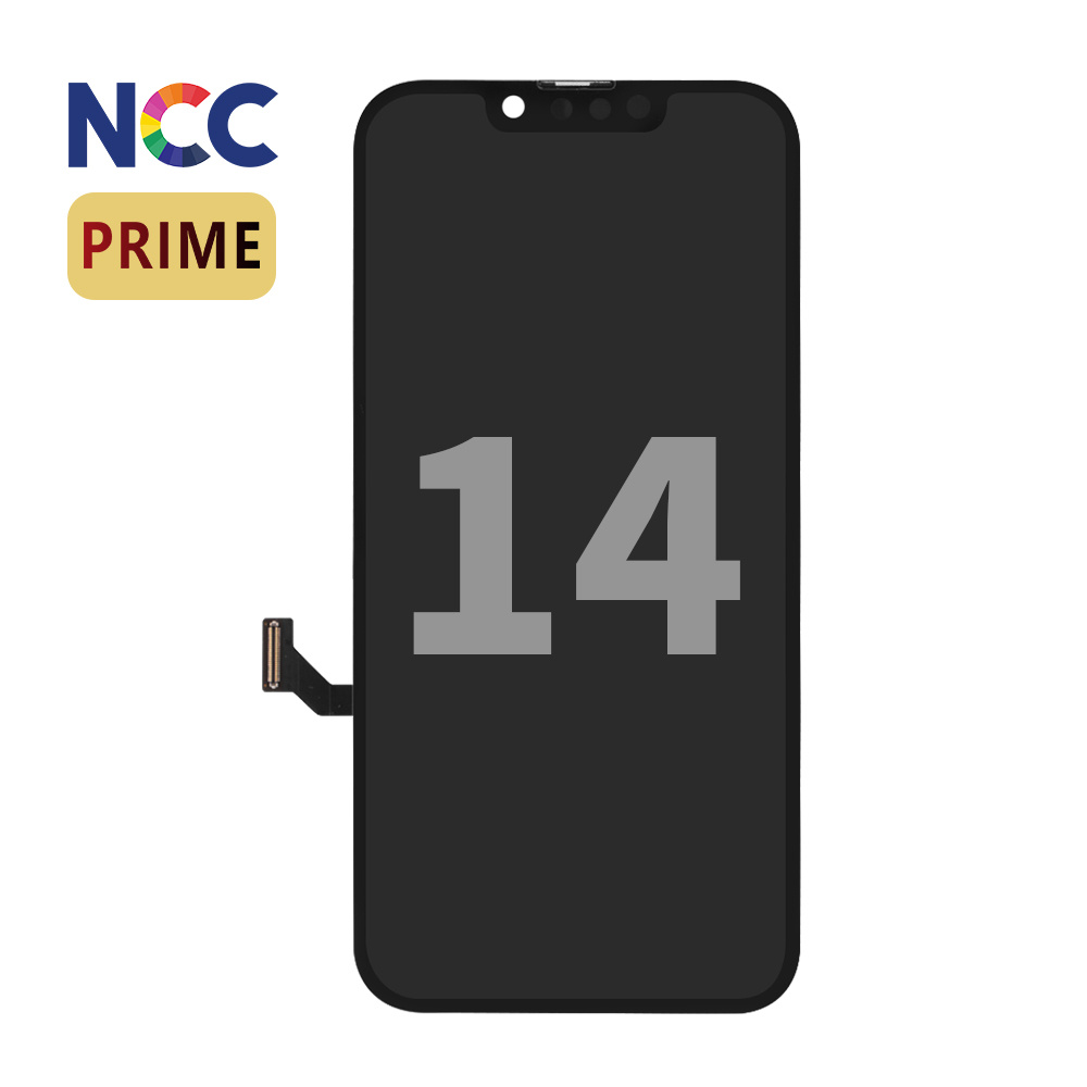 Support LCD NCC Prime incell pour iPhone 14 Noir + Verre MF Full Glass offert Valeur boutique 15 €