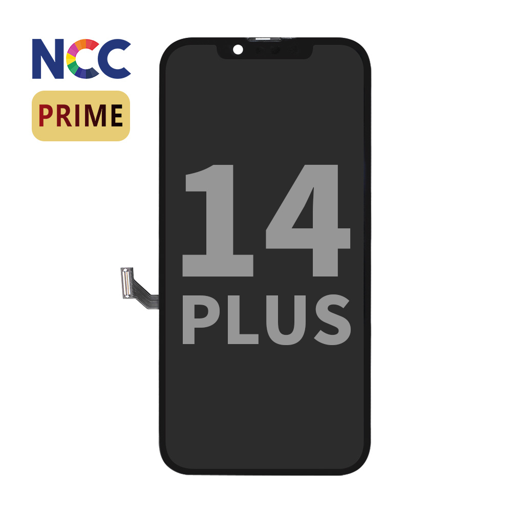 Support LCD NCC Prime incell pour iPhone 14 Plus Noir + Verre MF Full Glass offert Valeur boutique 15 €