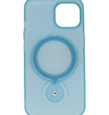 Magsafe Mat Transparant Case met Staande Functie voor iPhone 14 Blauw