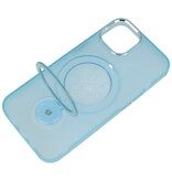 Magsafe Mat Transparant Case met Staande Functie voor iPhone 14 Blauw