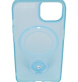 Magsafe Mat Transparant Case met Staande Functie voor iPhone 14 Blauw