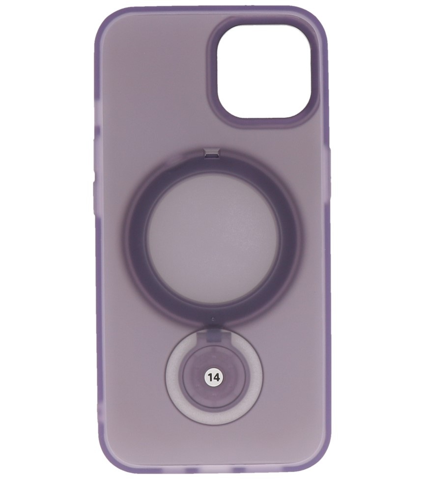 Magsafe Matt Transparent Case with Standing Function for iPhone 14 Purple