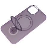 Magsafe Mat Transparant Case met Staande Functie voor iPhone 14 Paars