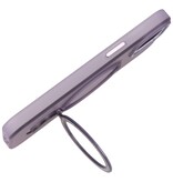 Magsafe Coque transparente mate avec fonction debout pour iPhone 14 Violet