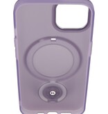 Magsafe Coque transparente mate avec fonction debout pour iPhone 14 Violet