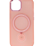 Magsafe Mat Transparant Case met Staande Functie voor iPhone 14 Roze