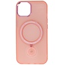 Magsafe Coque transparente mate avec fonction debout pour iPhone 14 Rose