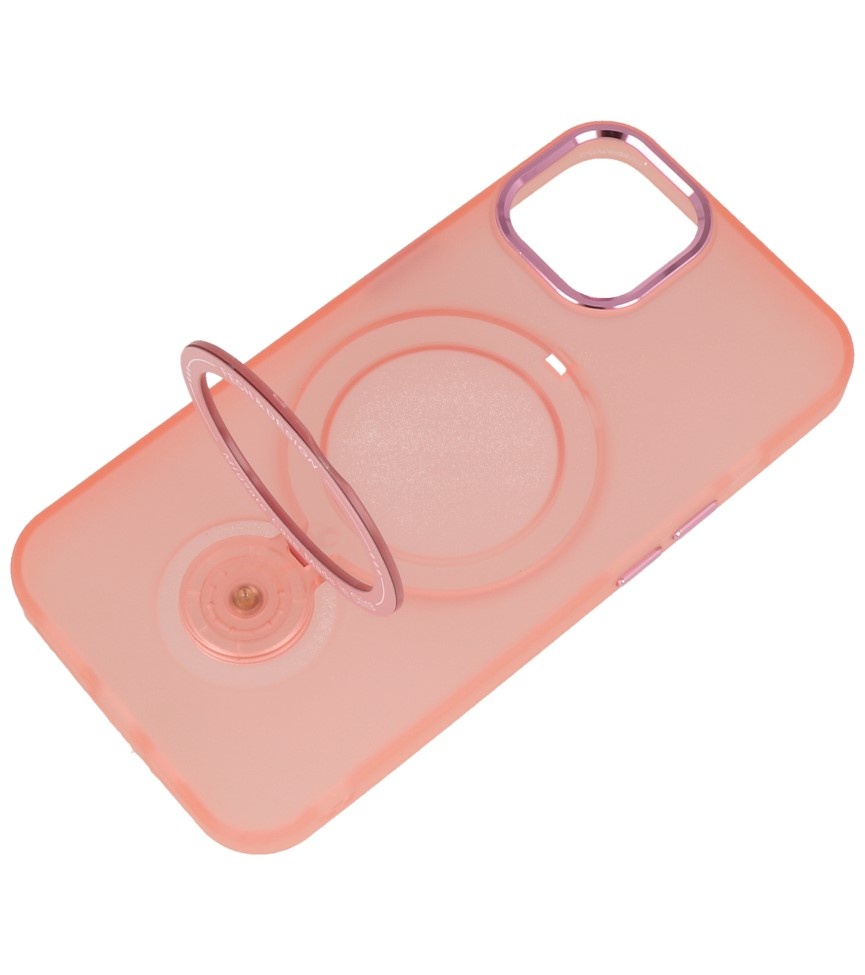 Funda Magsafe Transparente Mate con Función de Pie para iPhone 14 Rosa