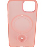 Magsafe Mat Transparant Case met Staande Functie voor iPhone 14 Roze