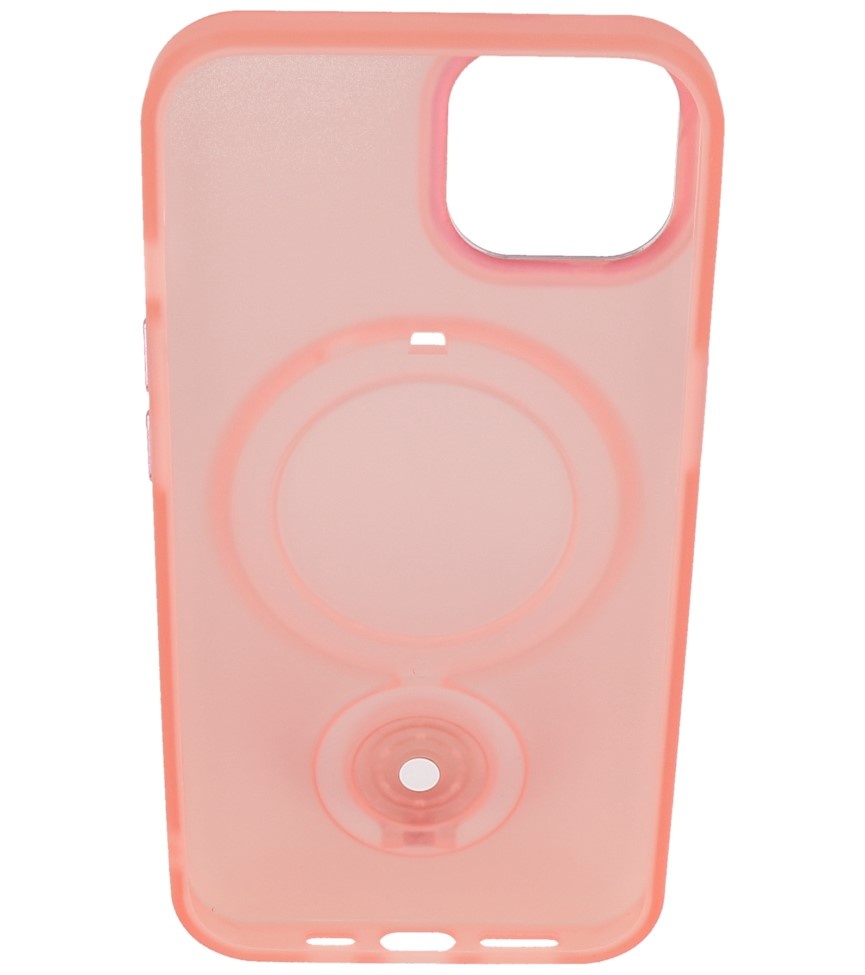 Magsafe Coque transparente mate avec fonction debout pour iPhone 14 Rose