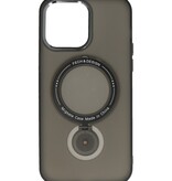 Magsafe Mat Transparant Case met Staande Functie voor iPhone 14 Pro Max Zwart