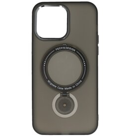 Magsafe Coque transparente mate avec fonction support pour iPhone 14 Pro Max Noir
