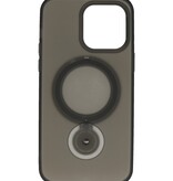 Magsafe Mat Transparant Case met Staande Functie voor iPhone 14 Pro Max Zwart