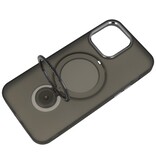 Magsafe Coque transparente mate avec fonction support pour iPhone 14 Pro Max Noir