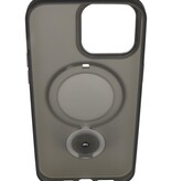 Magsafe Mat Transparant Case met Staande Functie voor iPhone 14 Pro Max Zwart