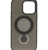 Magsafe Matt Transparent Cover med stående funktion til iPhone 14 Pro Sort