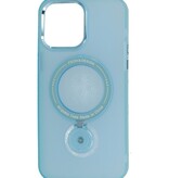 Magsafe Mat Transparant Case met Staande Functie voor iPhone 14 Pro Blauw