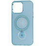 Magsafe Matt Transparente Hülle mit Standfunktion für iPhone 14 Pro Blau
