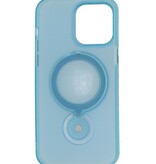 Magsafe Coque transparente mate avec fonction debout pour iPhone 14 Pro Bleu