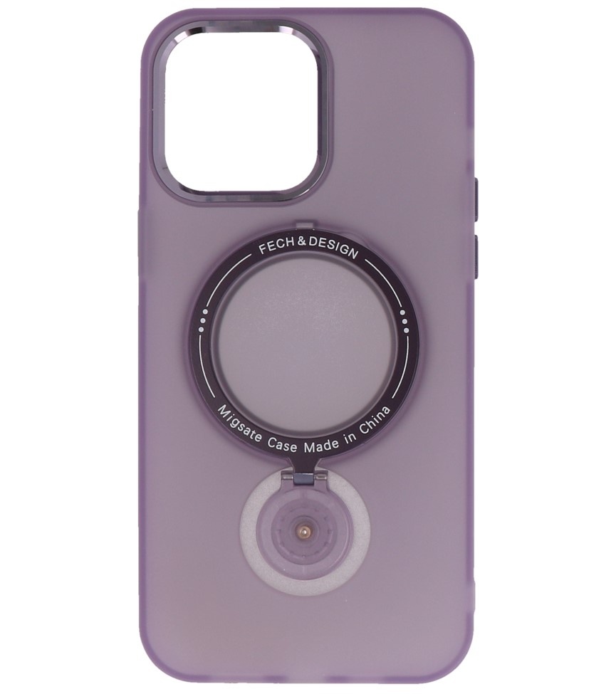 Magsafe Matt Transparent Case with Standing Function for iPhone 14 Pro Purple