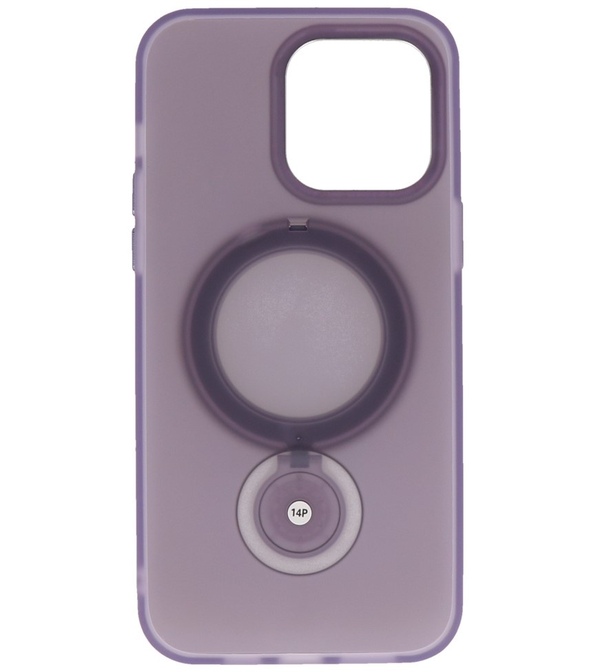 Magsafe Coque transparente mate avec fonction debout pour iPhone 14 Pro Violet