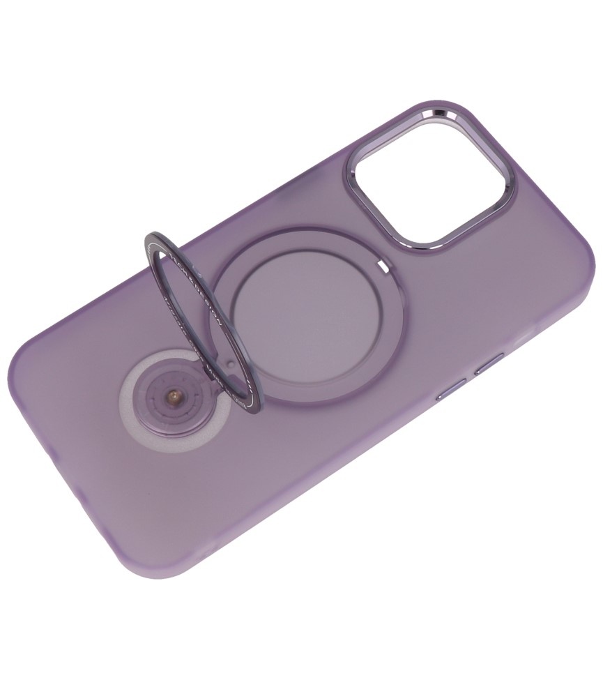 Magsafe Mat Transparant Case met Staande Functie voor iPhone 14 Pro Paars