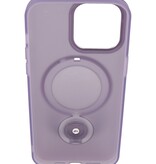Magsafe Coque transparente mate avec fonction debout pour iPhone 14 Pro Violet