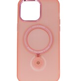 Magsafe Mat Transparant Case met Staande Functie voor iPhone 14 Pro Roze