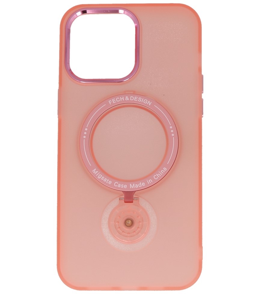 Magsafe Mat Transparant Case met Staande Functie voor iPhone 14 Pro Roze