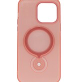 Magsafe Mat Transparant Case met Staande Functie voor iPhone 14 Pro Roze