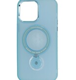 Magsafe Matt Transparente Hülle mit Standfunktion für iPhone 14 Pro Max Blau