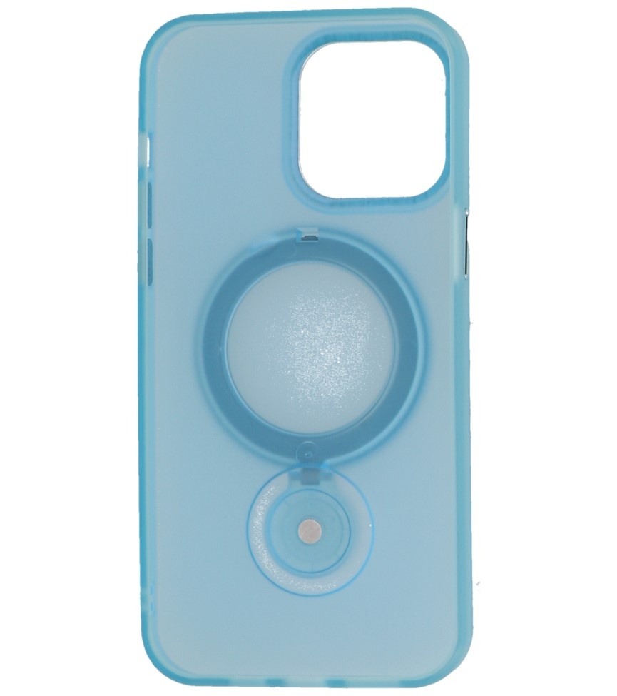 Magsafe Coque transparente mate avec fonction support pour iPhone 14 Pro Max Bleu
