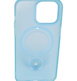 Magsafe Mat Transparant Case met Staande Functie voor iPhone 14 Pro Max Blauw