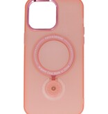 Custodia trasparente opaca Magsafe con funzione di supporto per iPhone 14 Pro Max rosa